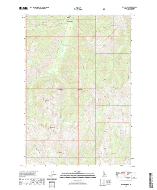 Edwardsburg Idaho US Topo Map Image