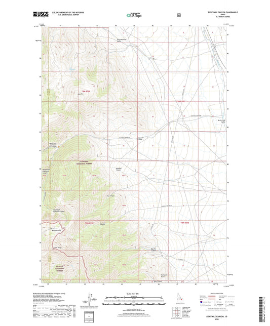 Eightmile Canyon Idaho US Topo Map Image
