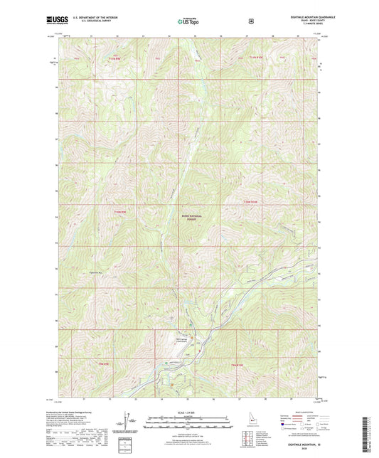 Eightmile Mountain Idaho US Topo Map Image