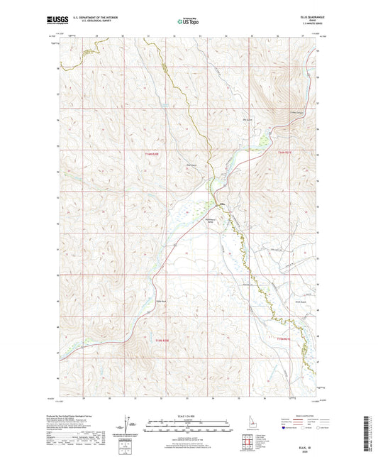 Ellis Idaho US Topo Map Image