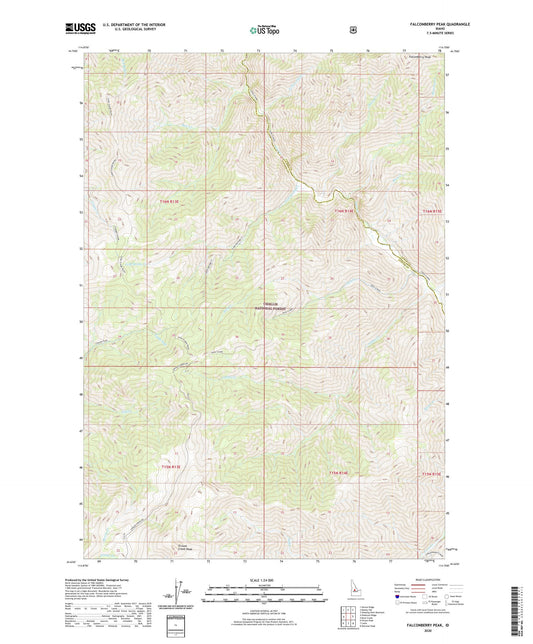 Falconberry Peak Idaho US Topo Map Image