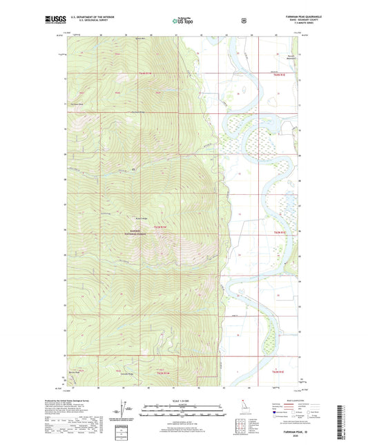 Farnham Peak Idaho US Topo Map Image