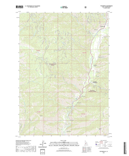 Featherville Idaho US Topo Map Image