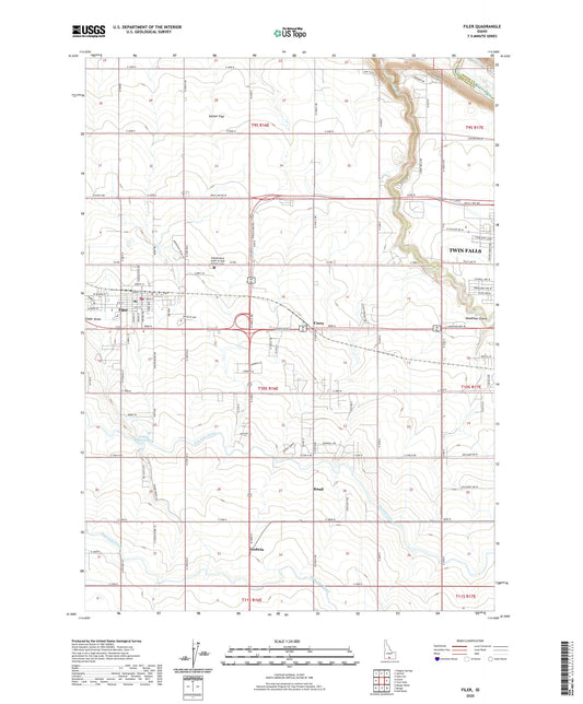 Filer Idaho US Topo Map Image
