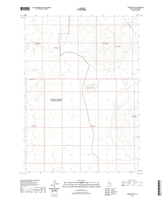 Fingers Butte Idaho US Topo Map Image