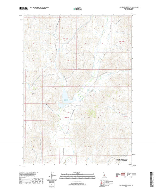 Fish Creek Reservoir Idaho US Topo Map Image