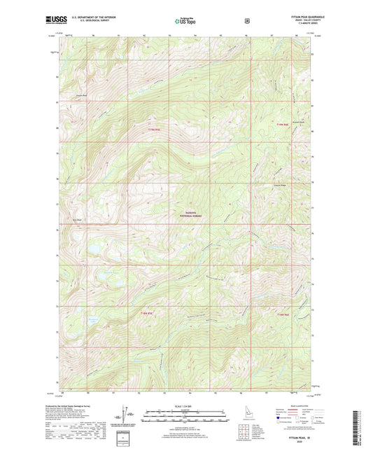 Fitsum Peak Idaho US Topo Map Image