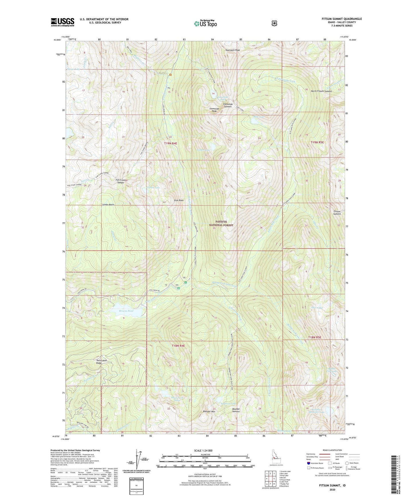 Fitsum Summit Idaho US Topo Map Image