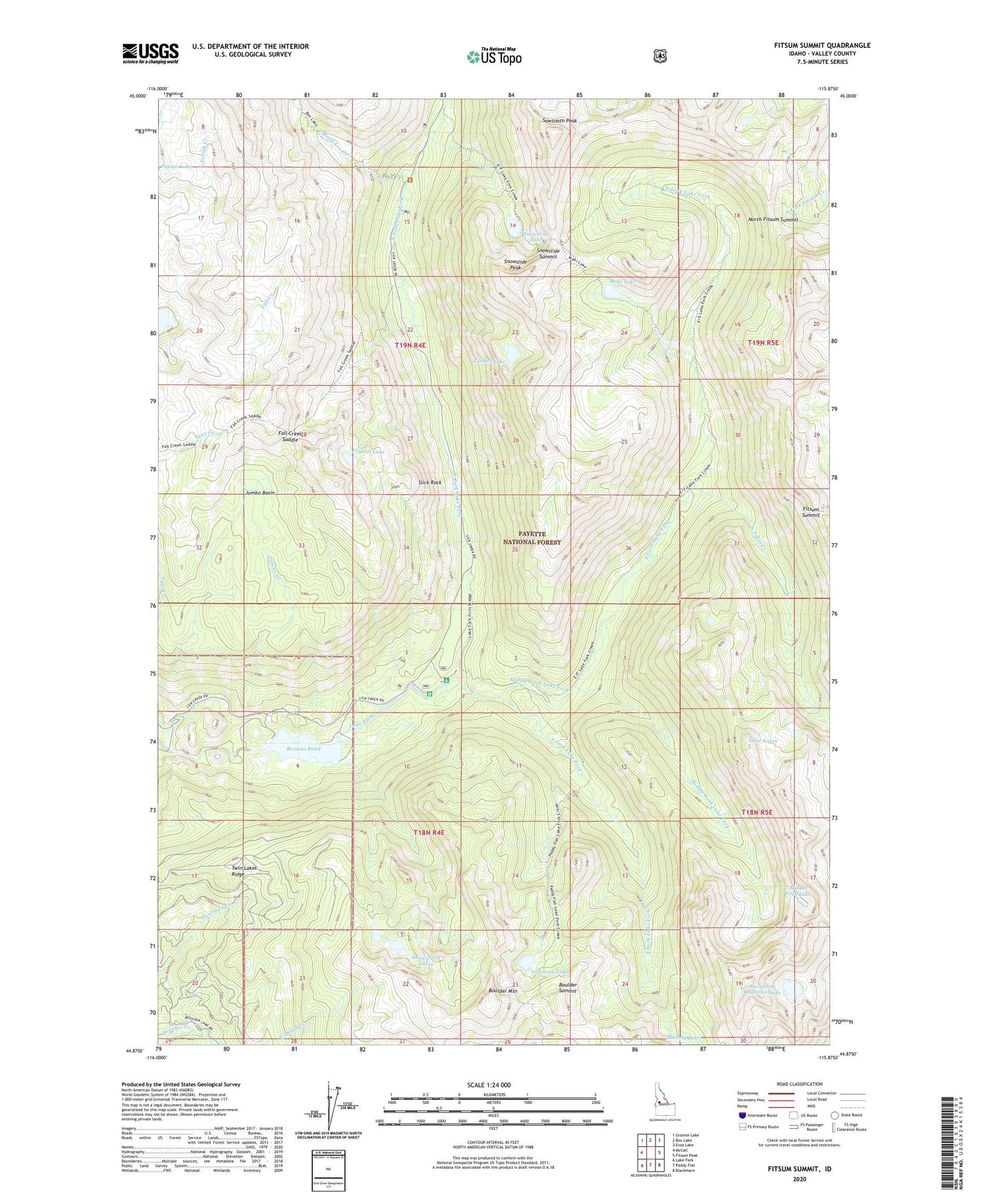 Fitsum Summit Idaho US Topo Map Image