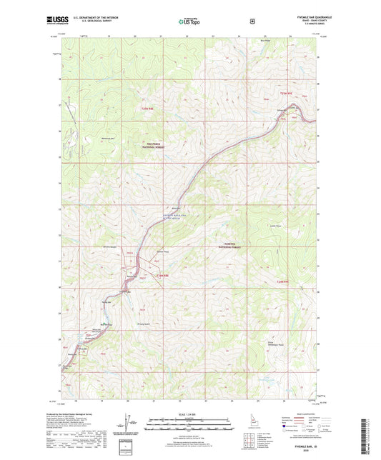 Fivemile Bar Idaho US Topo Map Image