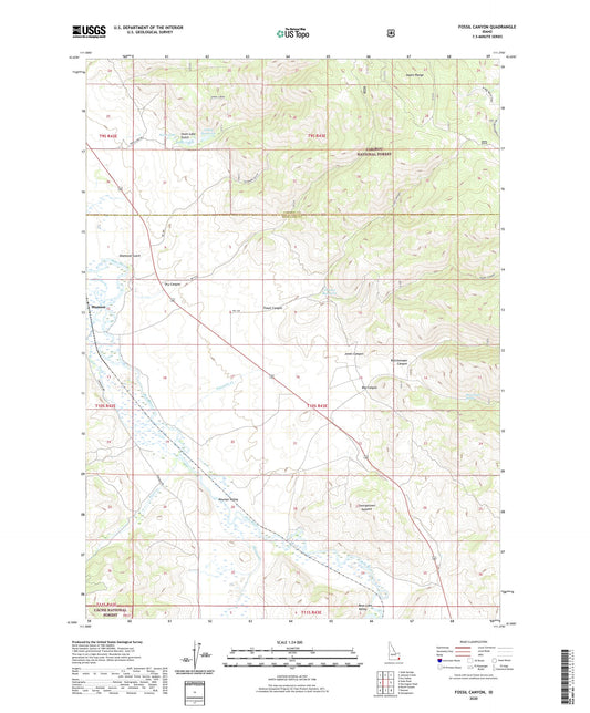 Fossil Canyon Idaho US Topo Map Image