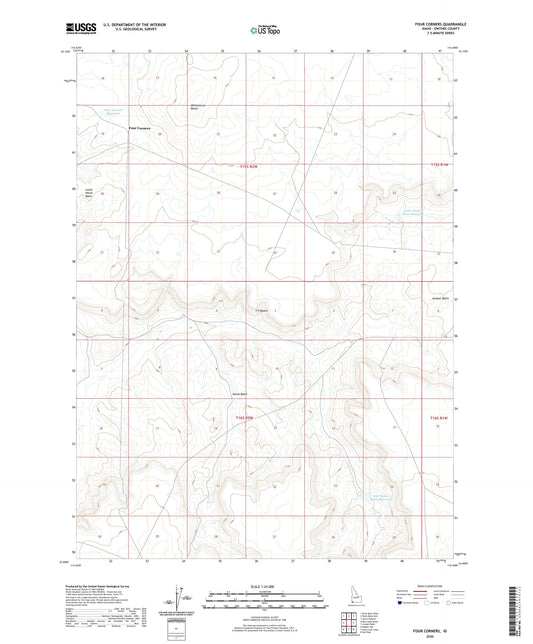 Four Corners Idaho US Topo Map Image