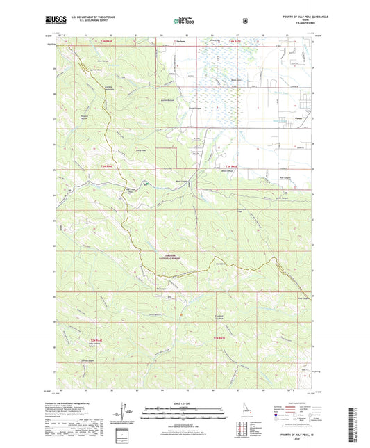 Fourth of July Peak Idaho US Topo Map Image