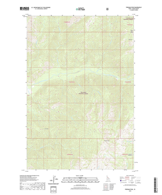 Freeman Peak Idaho US Topo Map Image
