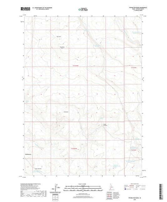 Frying Pan Basin Idaho US Topo Map Image