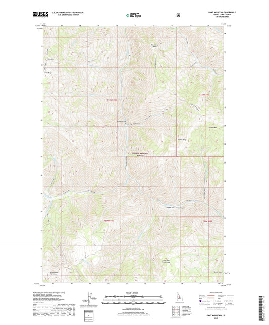 Gant Mountain Idaho US Topo Map Image