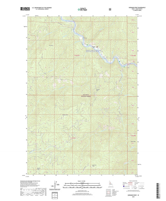 Goddard Point Idaho US Topo Map Image