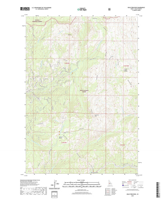 Gold Fork Rock Idaho US Topo Map Image