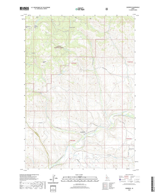 Goodrich Idaho US Topo Map Image