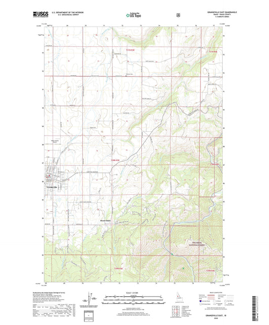 Grangeville East Idaho US Topo Map Image