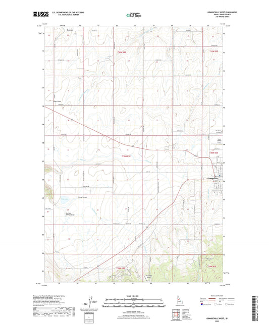 Grangeville West Idaho US Topo Map Image