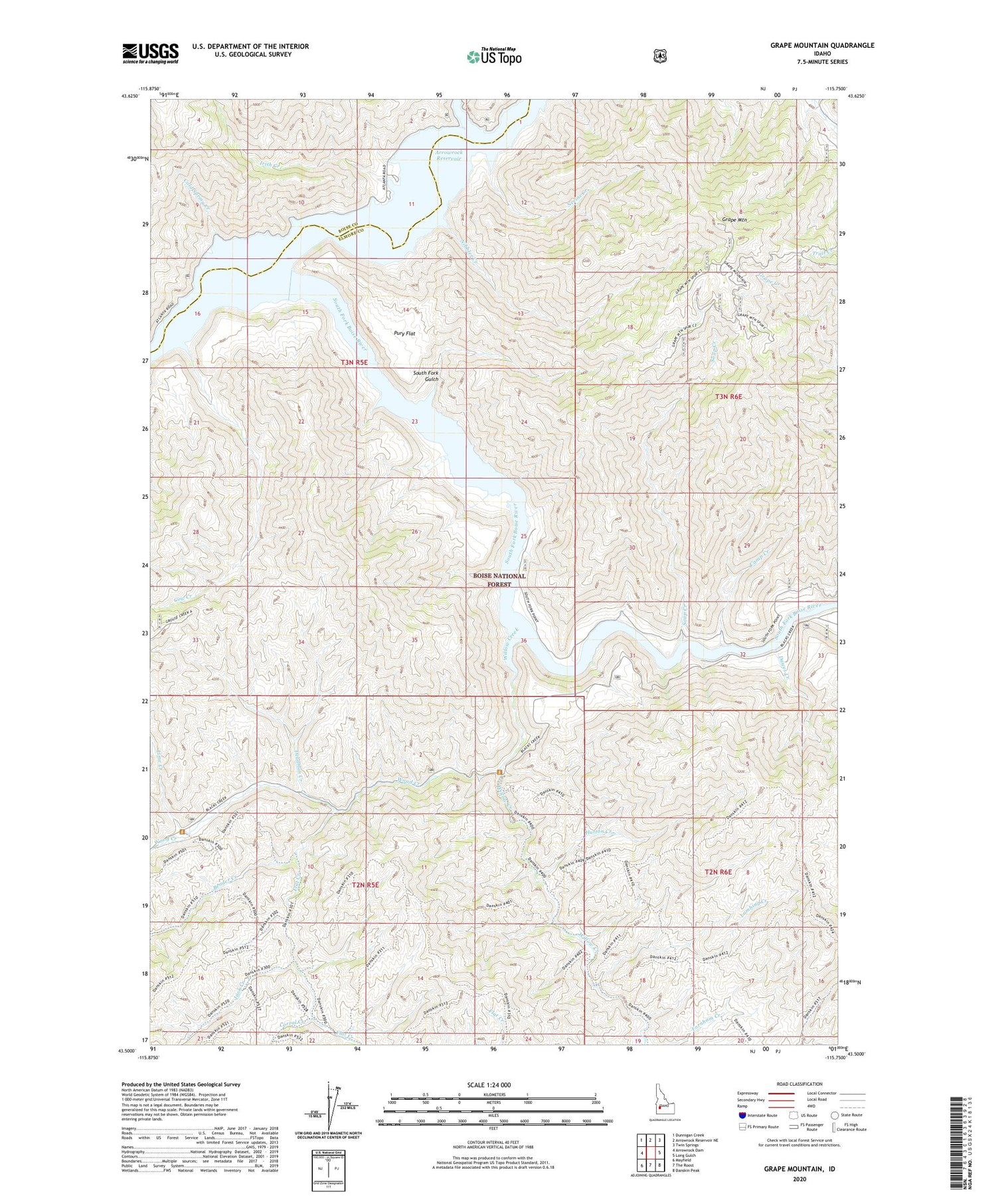 Grape Mountain Idaho US Topo Map Image