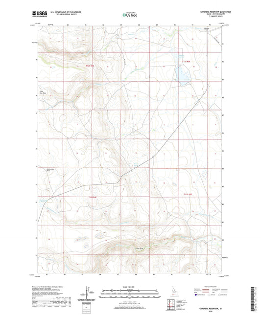 Grasmere Reservoir Idaho US Topo Map Image