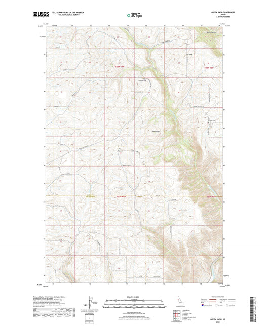 Green Knob Idaho US Topo Map Image