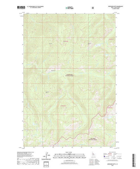 Greenside Butte Idaho US Topo Map Image
