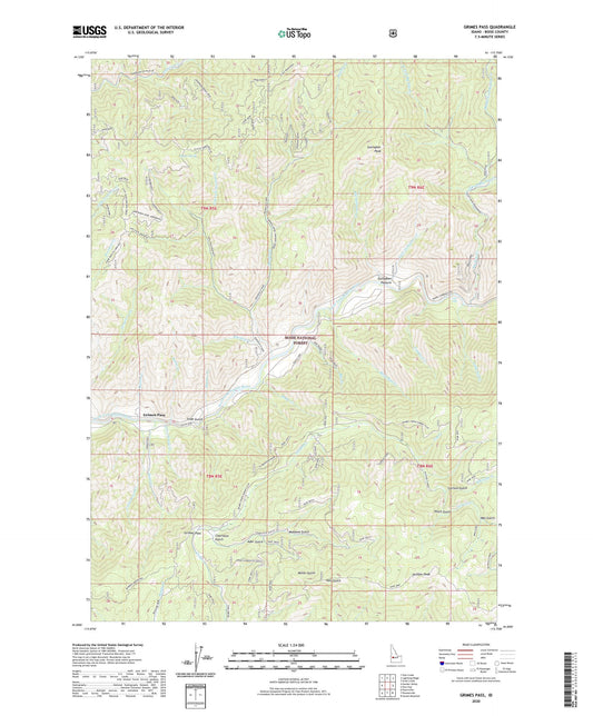 Grimes Pass Idaho US Topo Map Image