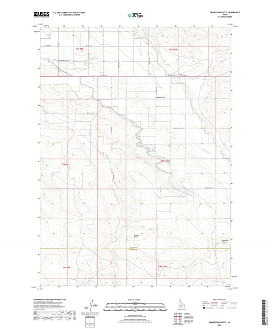 Grindstone Butte Idaho US Topo Map Image