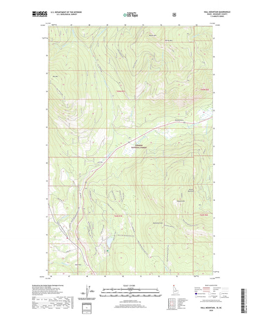 Hall Mountain Idaho US Topo Map Image