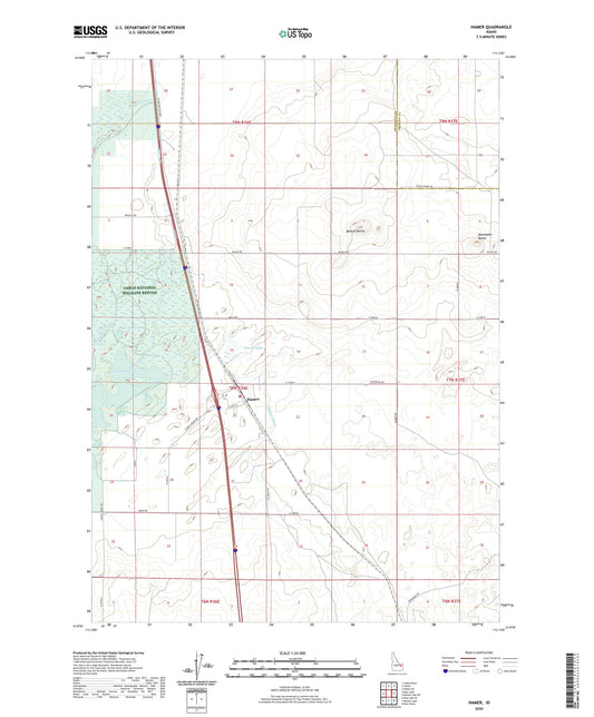 Hamer Idaho US Topo Map Image