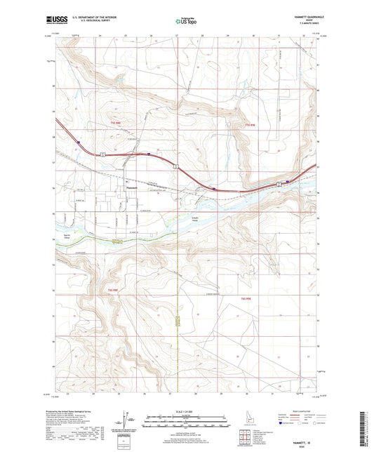 Hammett Idaho US Topo Map Image