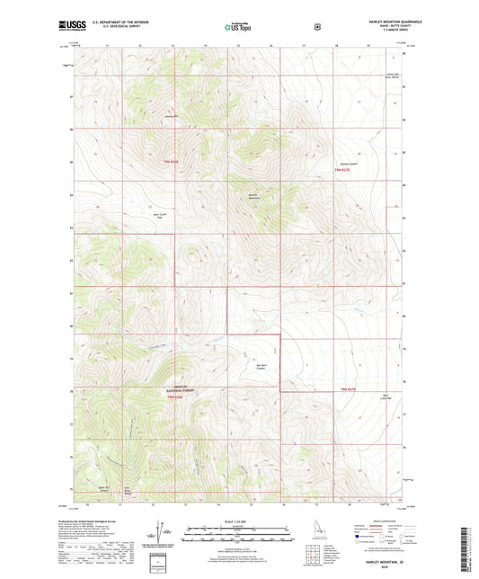 Hawley Mountain Idaho US Topo Map Image