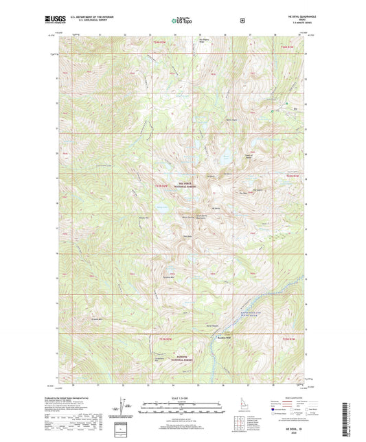He Devil Idaho US Topo Map Image