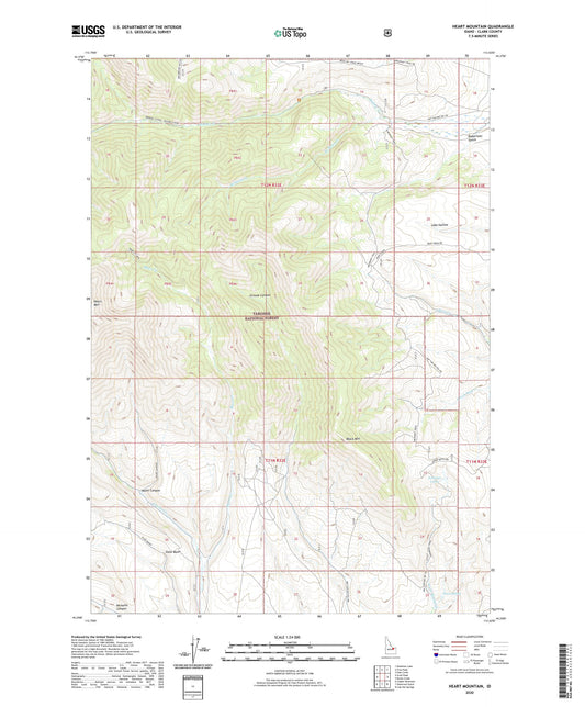 Heart Mountain Idaho US Topo Map Image