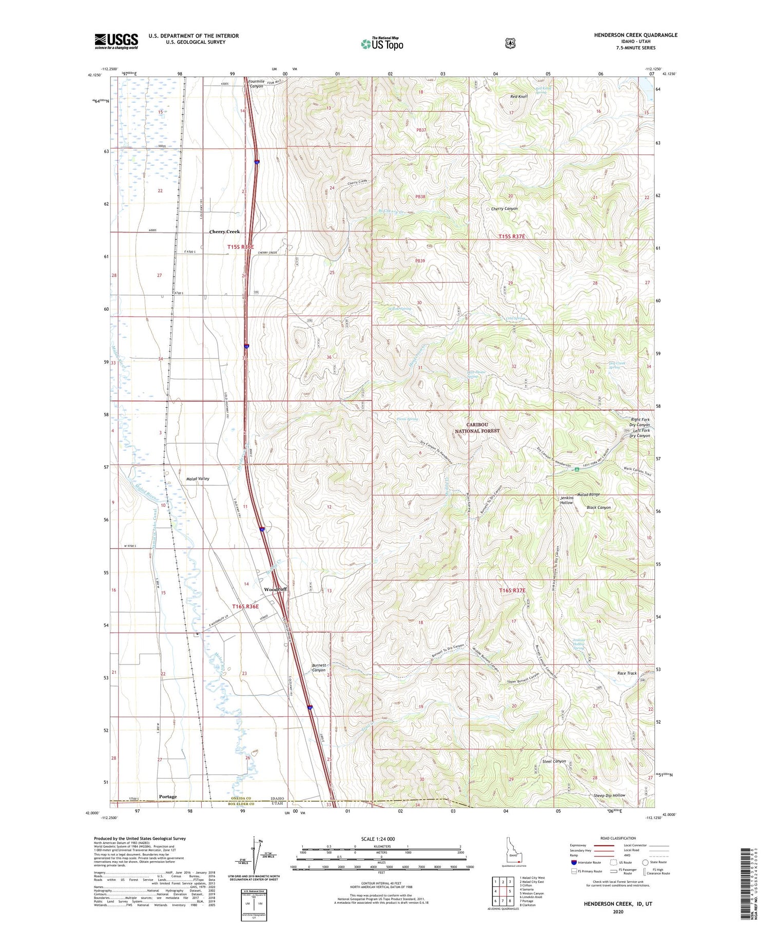 Henderson Creek Idaho US Topo Map Image