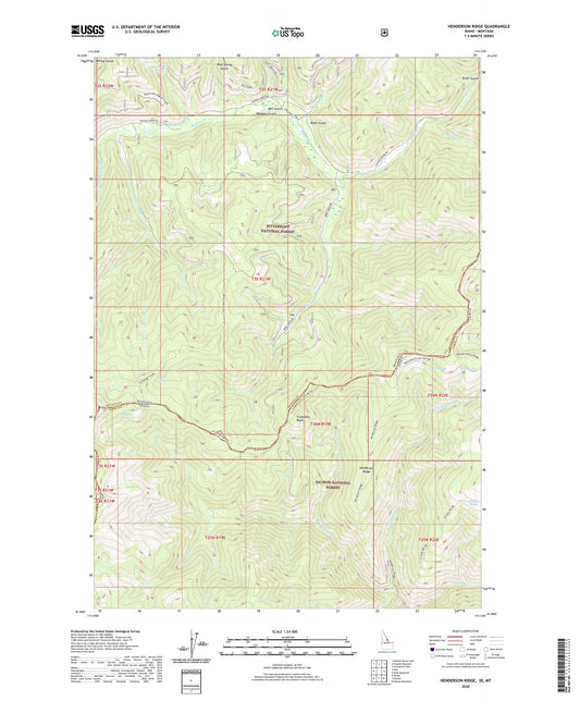 Henderson Ridge Idaho US Topo Map Image