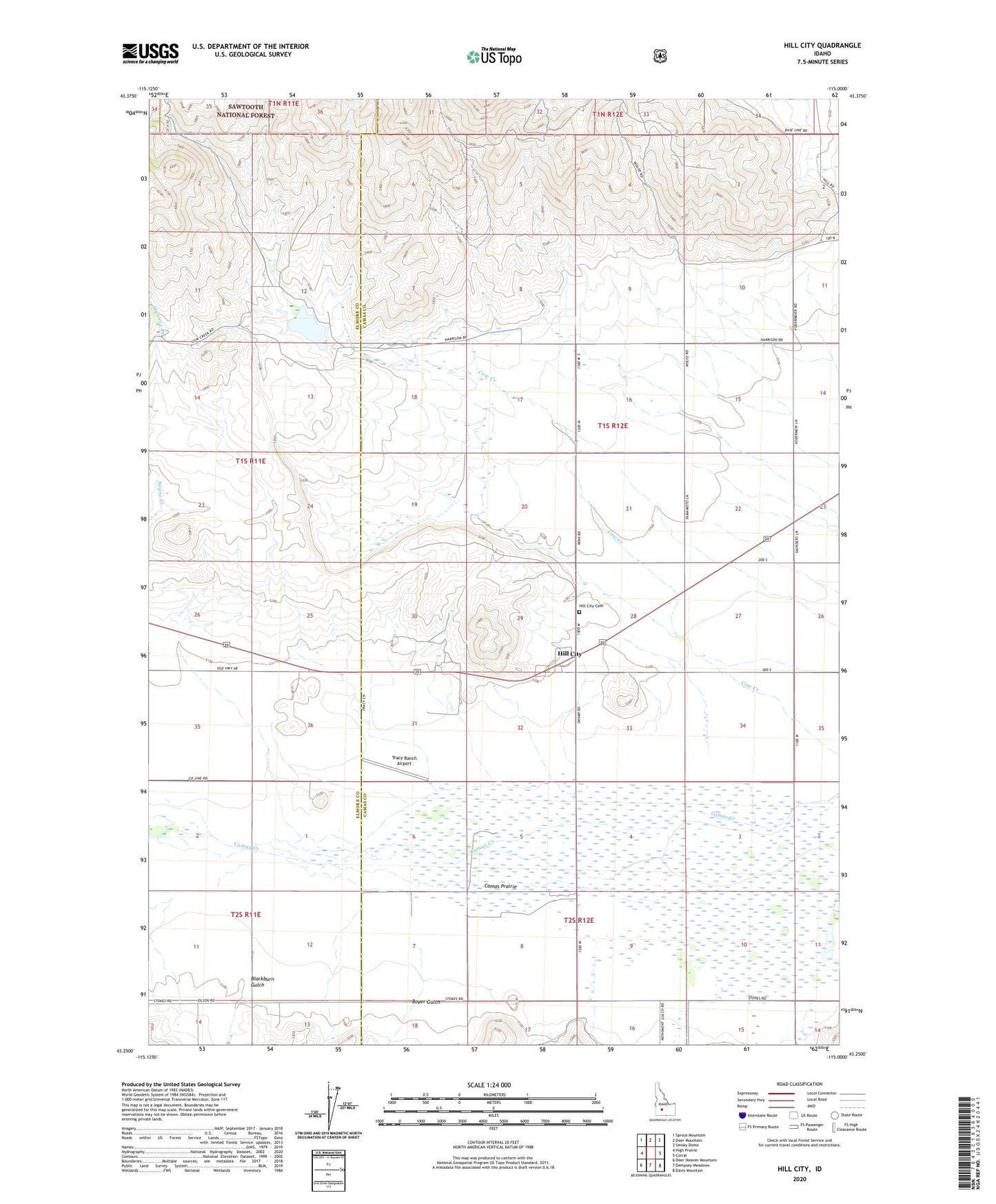 Hill City Idaho US Topo Map Image