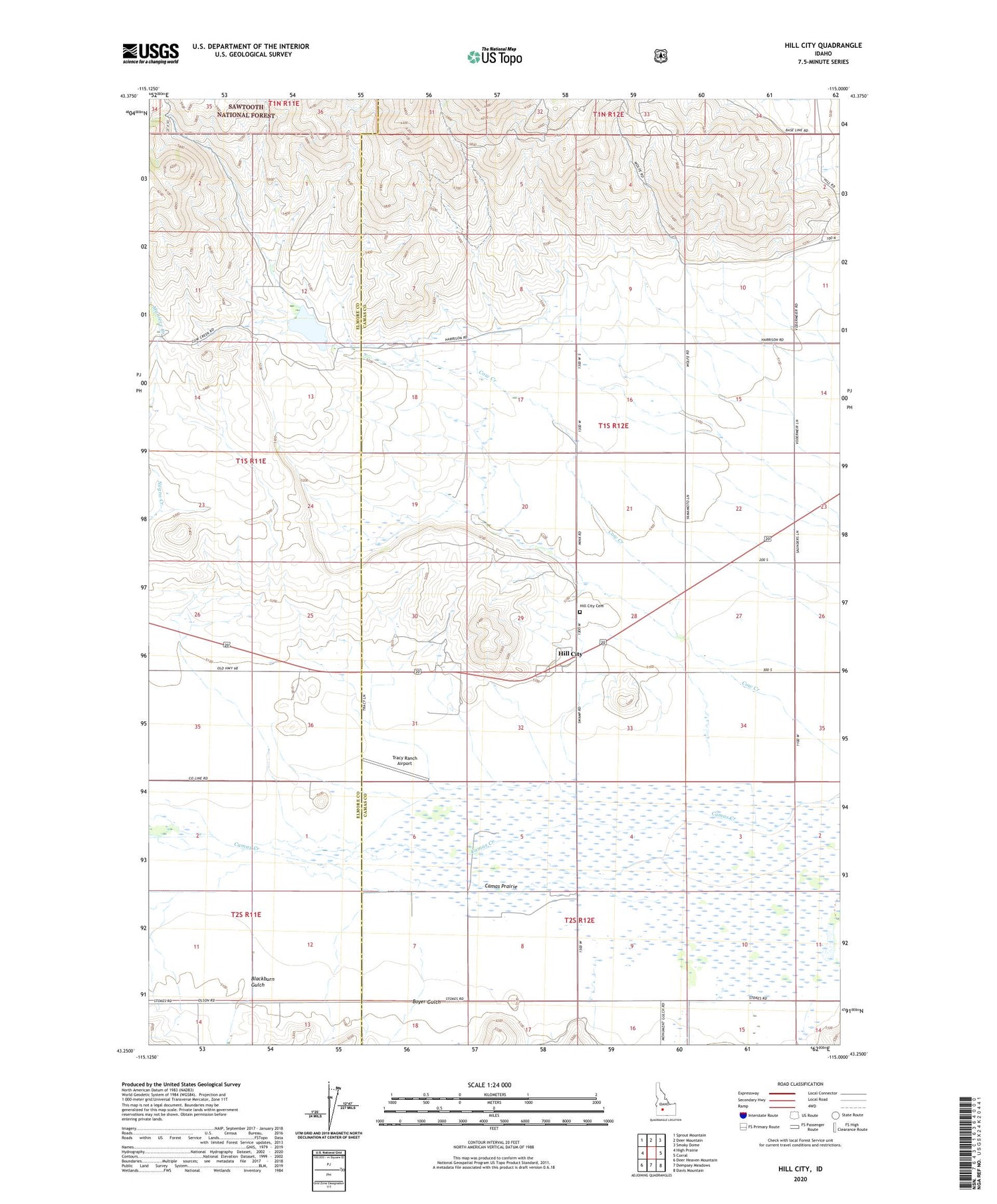 Hill City Idaho US Topo Map Image