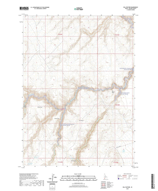 Hill Pasture Idaho US Topo Map Image