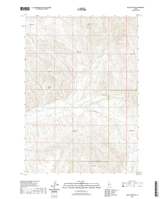 Hog Cove Butte Idaho US Topo Map Image