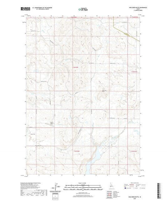 Hog Creek Butte Idaho US Topo Map Image