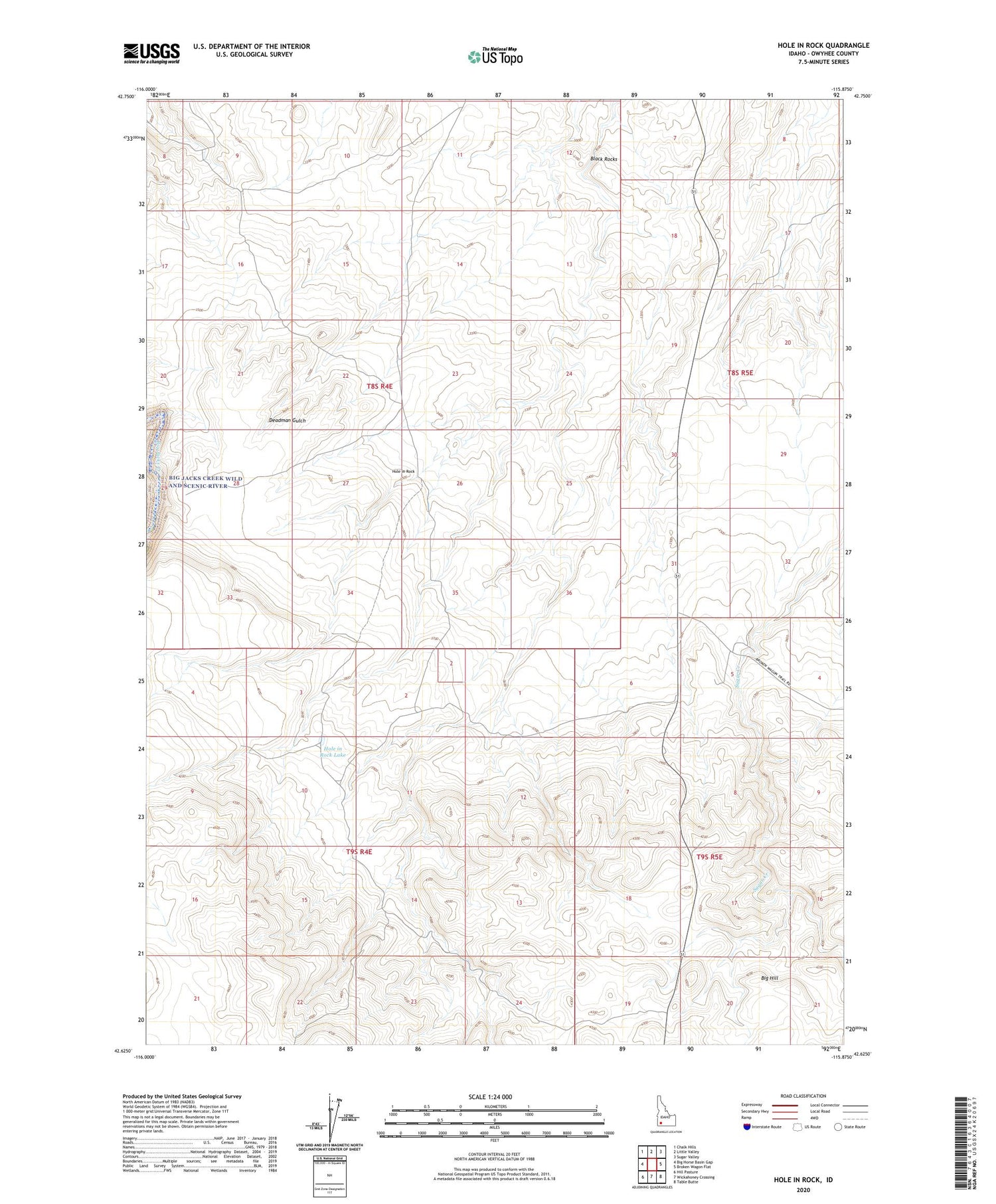 Hole In Rock Idaho US Topo Map Image