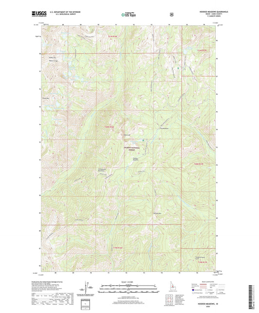 Hoodoo Meadows Idaho US Topo Map Image