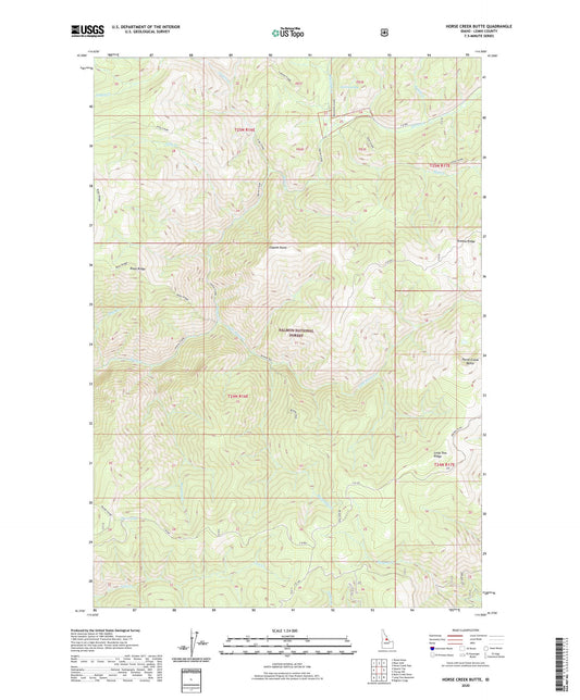 Horse Creek Butte Idaho US Topo Map Image