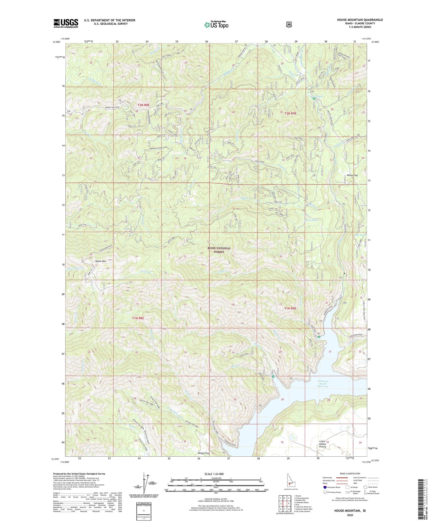 House Mountain Idaho US Topo Map Image