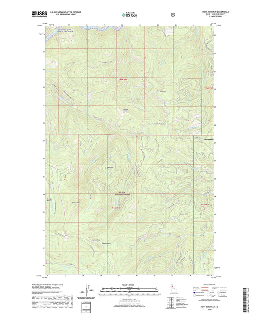 Hoyt Mountain Idaho US Topo Map Image