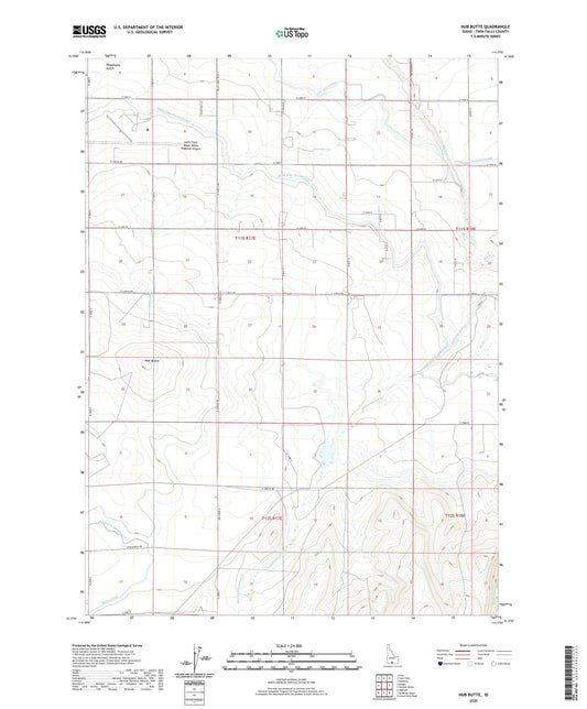 Hub Butte Idaho US Topo Map Image
